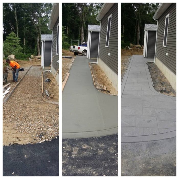 Concrete pathway around house
