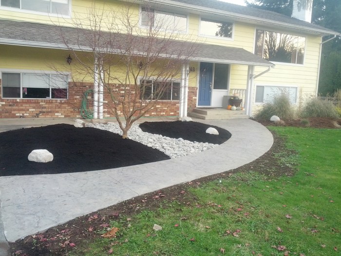 Concrete pathway around house