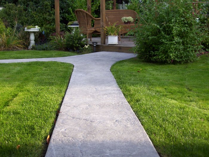 Concrete pathway around house
