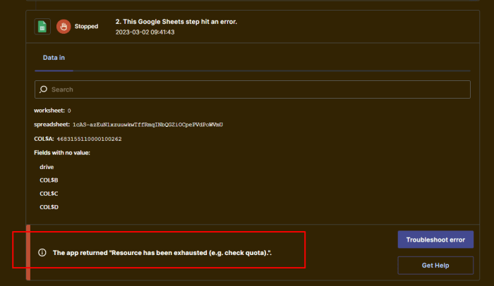 Exhausted quota although usage limit