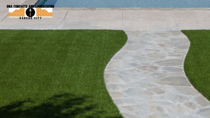 Concrete pathway around house