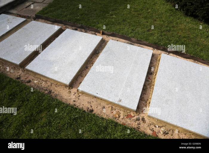 Backyard concrete pathway